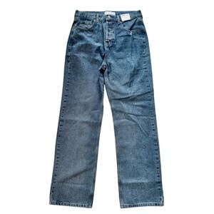 Topshop NWT 90s Inspired High Rise Straight Leg Jeans Medium Wash Denim W30 L30